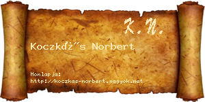 Koczkás Norbert névjegykártya
