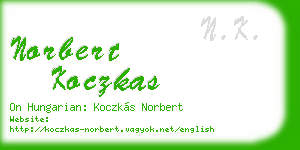 norbert koczkas business card