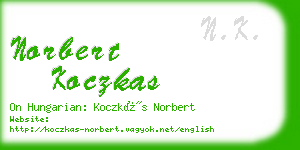norbert koczkas business card
